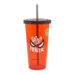 SPIDERMAN VASO SIMPLE CON BOMBILLA 680 ML